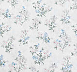 Тканина бавовна для рукоділля біло-блакитні квіти, фото 2