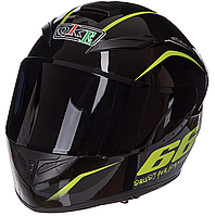 Мотошлем интеграл закрытый RXR черный M-XL / Шлем для мотоцикла / Мотоциклетный шлем на все лицо