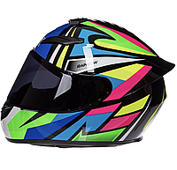 Мотошлем интеграл закрытый RXR мультиколор M-XL / Шлем для мотоцикла / Мотоциклетный шлем на все лицо