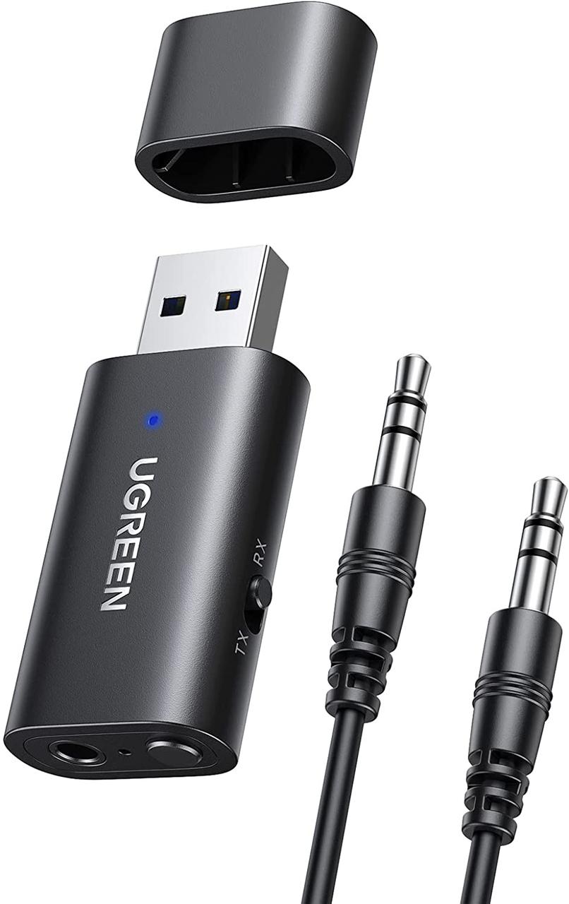 UGREEN Bluetooth 5,1 Передавач Приймач 2 в 1 Бездротовий USB Bluetooth Адаптер Вбудований Мікрофон 3,5 мм Аудіо Bluetooth Ключ Дра