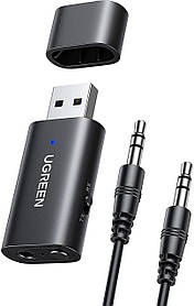 UGREEN Bluetooth 5,1 Передавач Приймач 2 в 1 Бездротовий USB Bluetooth Адаптер Вбудований Мікрофон 3,5 мм Аудіо Bluetooth Ключ Дра