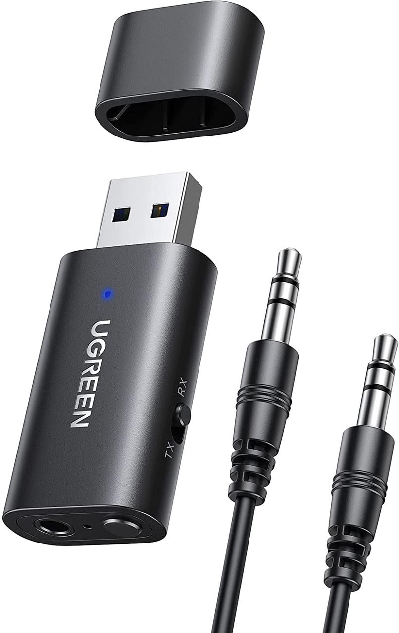 UGREEN Bluetooth 5,1 Передатчик Приемник 2 в 1 Беспроводной USB Bluetooth Адаптер Встроенный Микрофон 3,5 мм А - фото 1 - id-p1618900492