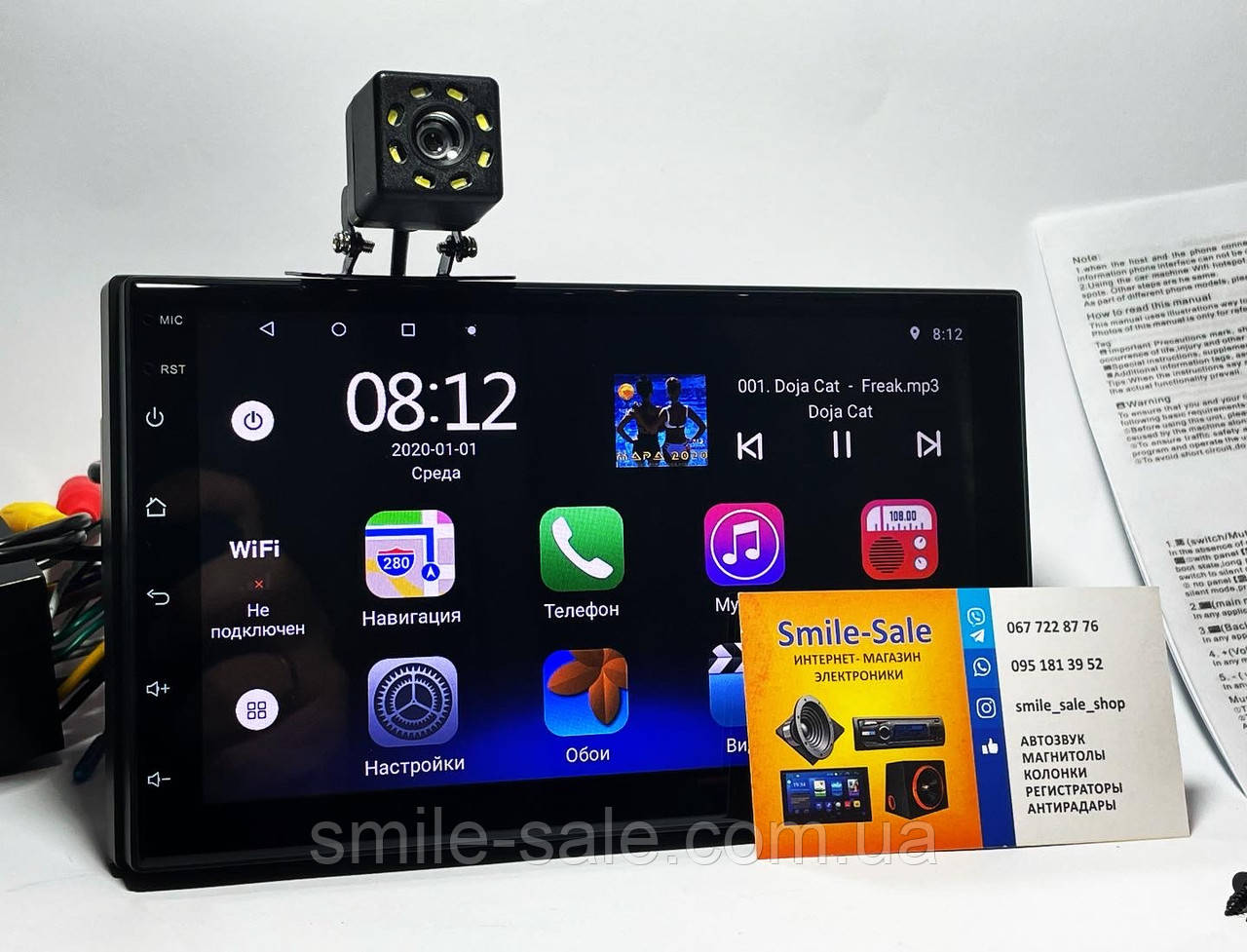 2din Автомагнітола Pioneer 7011A GPS, WiFi, Bluetooth, Android 10 + камера заднього виду