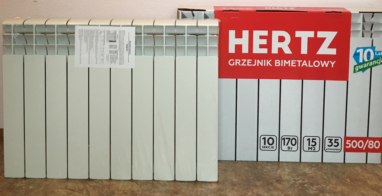 Радиатор HERTZ 500/80 изготовлен из двух металлов (Польша) - фото 1 - id-p237872369
