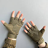 Тактичні рукавички, рукавички військові без пальців, похідні армійські, солдатські рукавички, фото 2