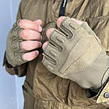 Тактичні рукавички, рукавички військові без пальців, похідні армійські, солдатські рукавички, фото 4