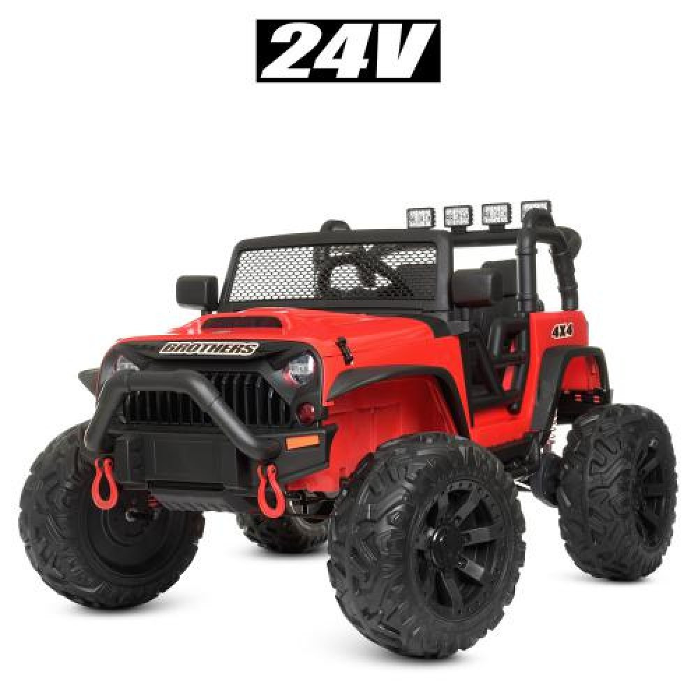 Дитячий електромобіль Баггі (2 мотори по 200W, 2 акб, USB, Blue-MP3) Bambi червоний, фото 1