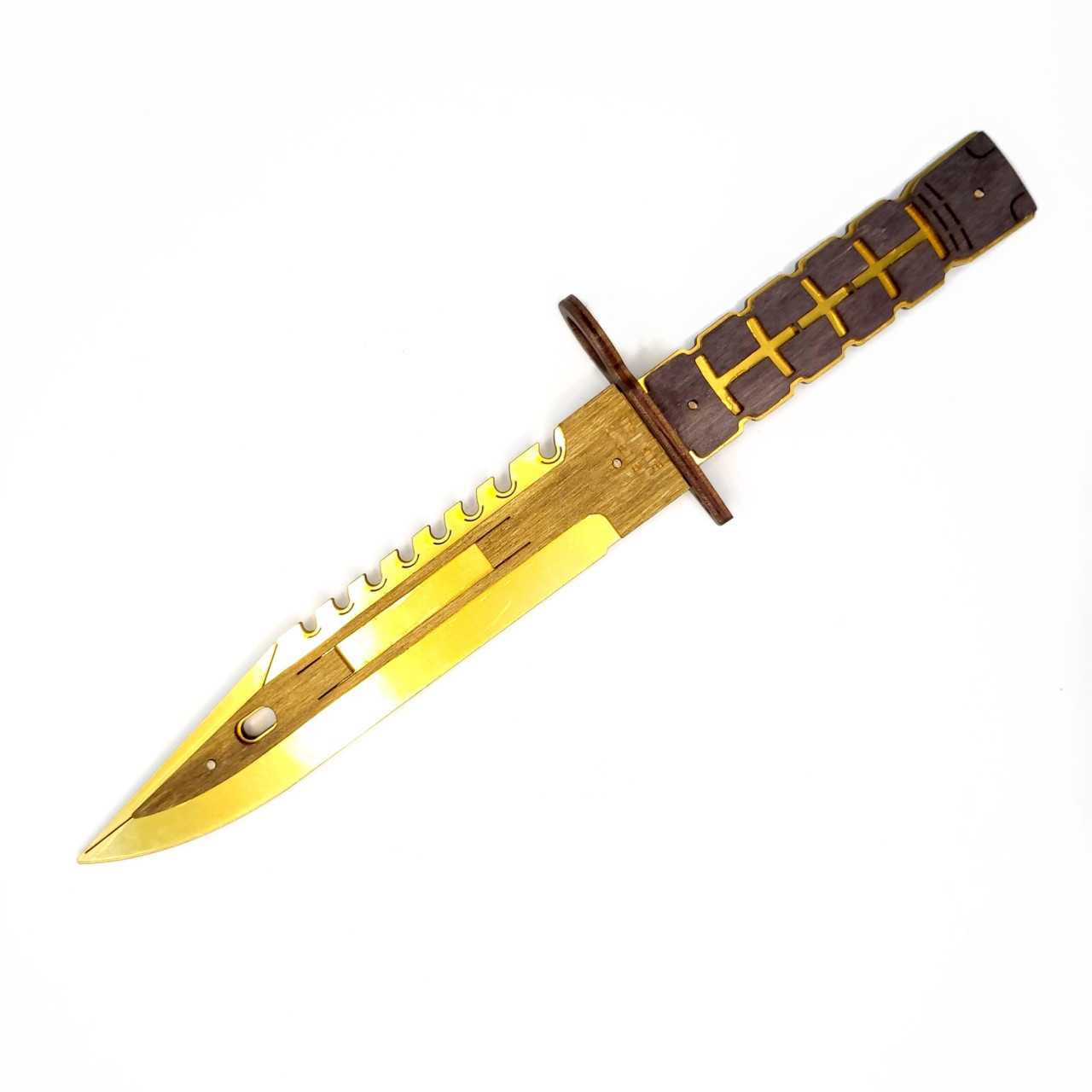 Дерев'яний Дитячий ніж "М-9 BAYONET GOLD" Золото з STANDOFF 2, іграшкова зброя