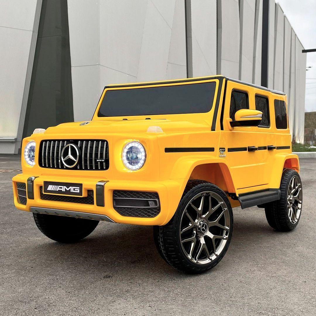 Дитячий електромобіль джип Mercedes G63 AMG жовтий гелик, фото 1