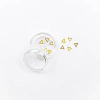 Металлические фигурки для дизайна ногтей, золото треугольник, 10 шт