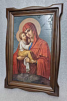 Фігурний кіот із внутрішньою дерев'яною рамою для ікони Боголиці, фото 9