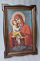 Фігурний кіот із внутрішньою дерев'яною рамою для ікони Боголиці, фото 4