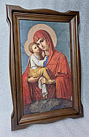 Фігурний кіот із внутрішньою дерев'яною рамою для ікони Боголиці, фото 10