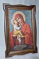 Фігурний кіот із внутрішньою дерев'яною рамою для ікони Боголиці, фото 5