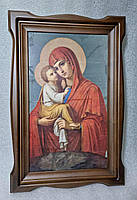 Фігурний кіот із внутрішньою дерев'яною рамою для ікони Боголиці, фото 8