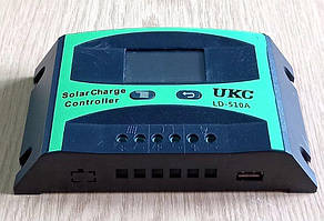 Контролер 10A PWM (ШИМ) UKC LD-510A-U 12/24В LCD дисплей, 1хUSB