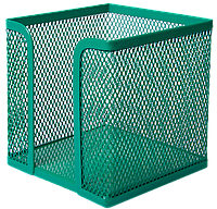 Подставка для куба бумаги Buromax 90х90х90 мм, металл Зелёный