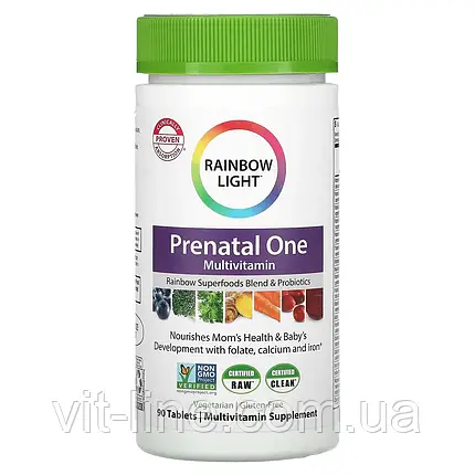 Rainbow Light, Prenatal One Вітаміни для вагітних, 90 таблеток, фото 2