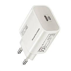 Мережевий зарядний пристрій Promate PowerPort-20PD 20Вт USB Type-C PD White (powerport-20pd.white)