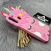 Чехол с единорогом 3D Unicorn для Samsung A21 a215 розовый противоударный силиконовый