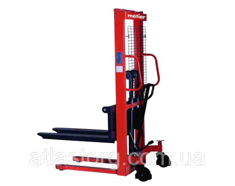 Штабелер гідравлічний Metier CTY-E1.0T/1.6M 1000кг, 1.6м червоний