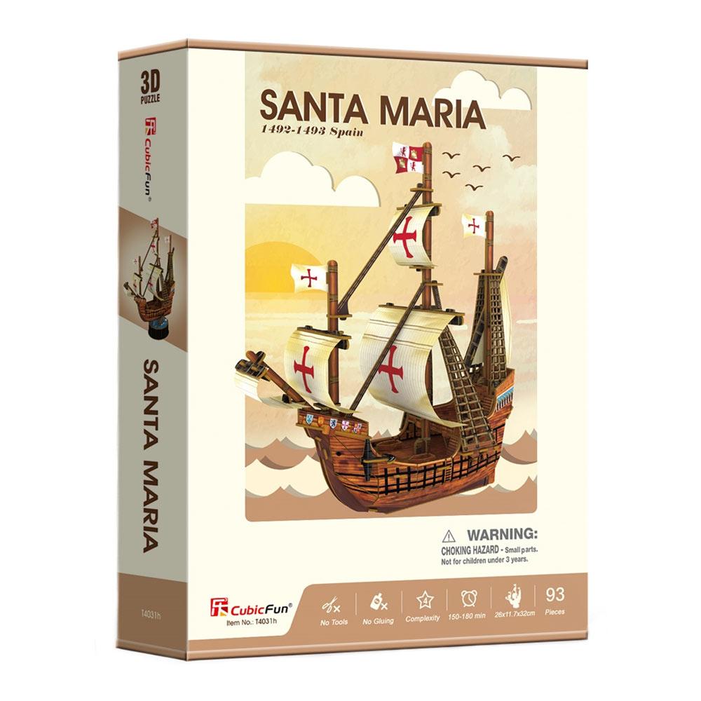 Тривимірний пазл CubicFun Корабель Санта Марія T4031h, фото 1