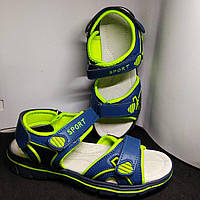 Босоніжки сині із салатовим Sport ДШ