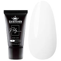 Полігель (Дизайнер Професіонал) для нарощування та зміцнення нігтів, 30 мл. Молочный №1