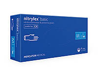 Нитриловые перчатки Nitrylex Basic синие S 50 пар