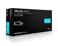 Нитриловые перчатки Nitrylex Black черные M 50 пар