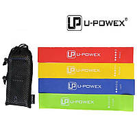 Фитнес резинки для фитнеса U-powex Оригинал комплект 4 шт + буклет + мешочек Набор фитнес резинок Upowex