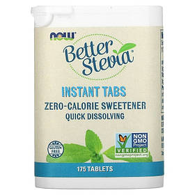 Натуральна стевія NOW Foods "Better Stevia" підсолоджувач без калорій (175 таблеток)