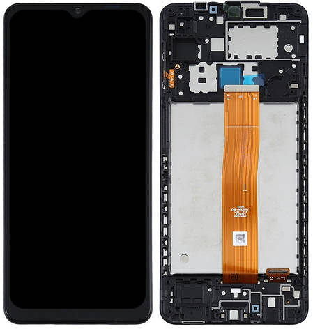 Дисплей Samsung Galaxy A02 A022 с тачскрином и рамкой, оригинал 100% Service Pack , Black, фото 2