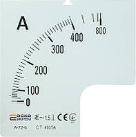 Шкала для стрелочного амперметра ( 400/5А для А-72-6 ) АСКО-УКРЕМ [A0190010073]