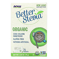 Натуральная стевия NOW Foods "Better Stevia" подсластитель без калорий, 75 пакетов (75 г)
