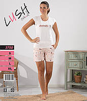 Піжама футболка з шортами жіноча бавовна Lush 3750