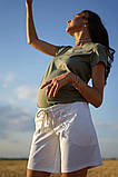 Трикотажні бавовняні шорти для вагітних з поясною резинкою під животик легкі дуже зручні, 5260708-Б, фото 3