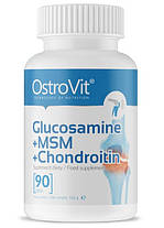 Глюкозамін хондроітин МСМ OstroVit Glucosamine MSM Chondroitin 90 tabs, фото 5