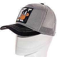 Летняя мужская женская кепка бейсболка с Daffy Duck Даффи Дак Светло-серый