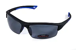 Поляризаційні окуляри BluWater Daytona-1 Polarized (gray) сірі у чорно-синій оправі