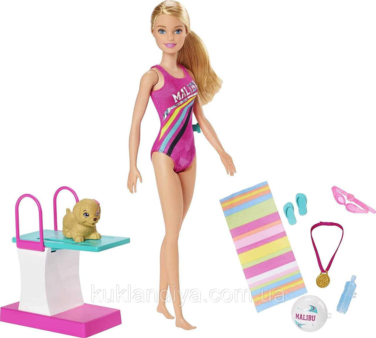 Ігровий набір з лялькою Barbie Чемпіон із плавання (GHK23), фото 1