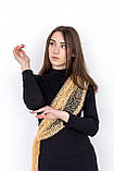 Трендовий ошатний шарф жіночий з бахромою в сітку прозорий легкий Бежевий, фото 4
