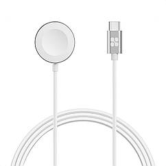 Бездротовий зарядний пристрій Promate AuraCord-С для Apple Watch з MFI USB-C 1 м White (auracord-c.white)