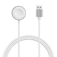 Бездротовий зарядний пристрій Promate AuraCord-A для Apple Watch з MFI USB-A 1 м White (auracord-a.white)