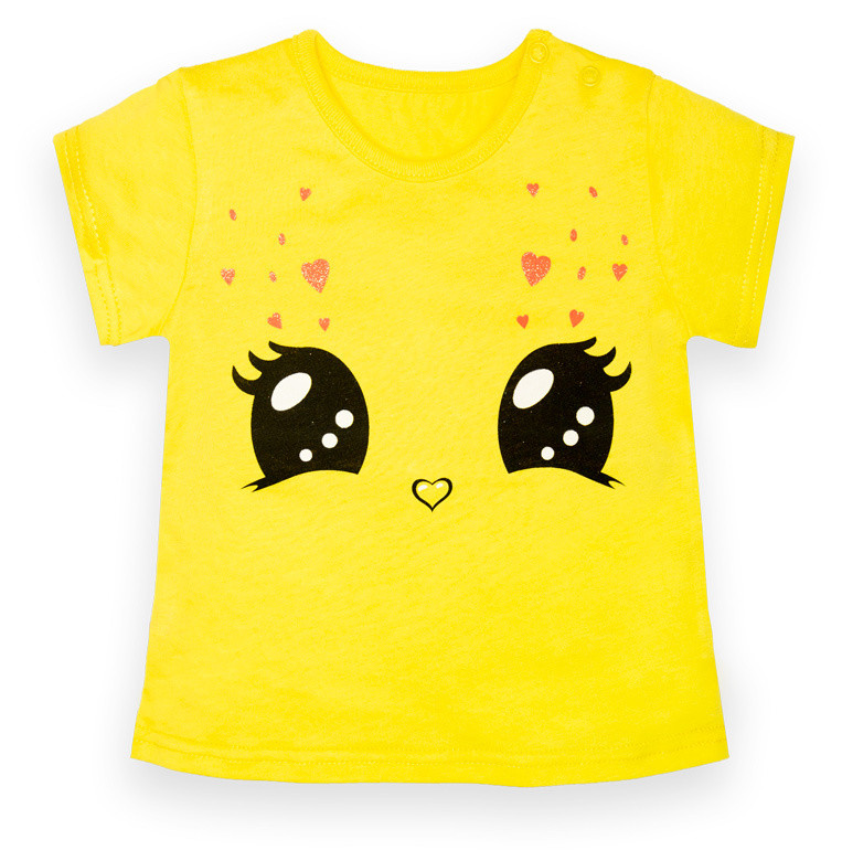 Дитяча бавовняна футболка GABBI для дівчаток FT-222-4 Kite жовта на зростання 74 (13131)