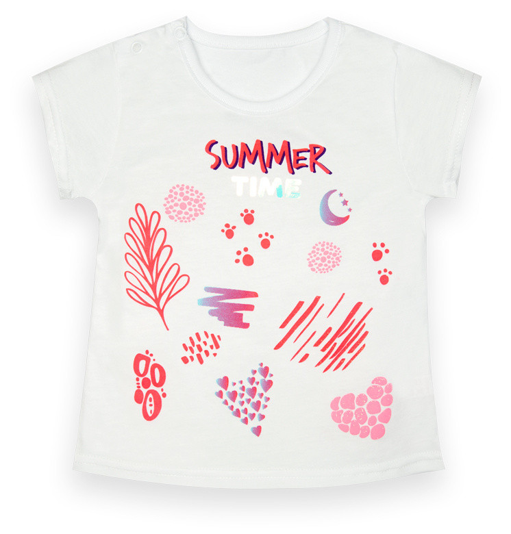 Футболка дитяча бавовняна для дівчаток GABBI FT-22-4 Kite Білий на зріст 74 (13131)