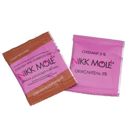 Купити Фарба Nikk Mole для брів і вій 3*5 мл + окислювач 3*5 мл, світло ...