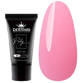 Полігель Дизайнер  для нарощування та зміцнення нігтів, 30 мл. Light pink №4