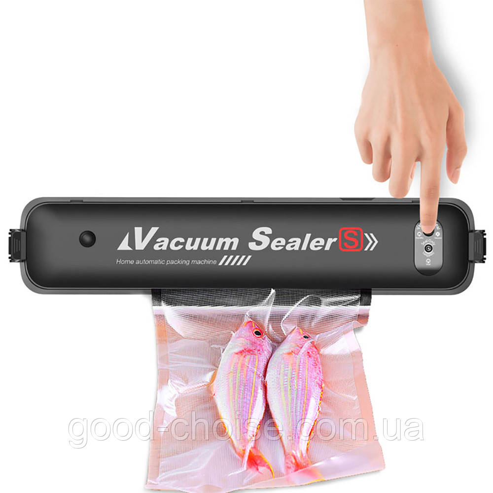 ОПТ від 10 шт, Вакуумний пакувальник для харчових продуктів Vacuum Sealer, Чорний / Домашній автоматичний вакууматор, фото 1