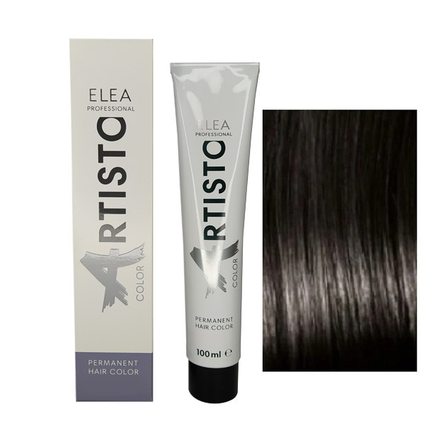 Перманентна крем-фарба для волосся №4.00 "Шатен натуральний екстра" Elea Professional Artisto Color, 100 мл